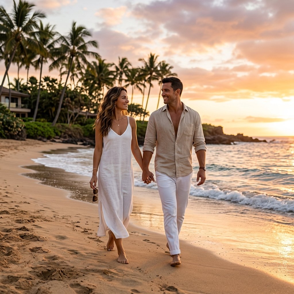 Happy couple traveling